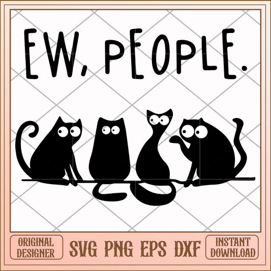 Ew people Vintage Retro Kitten, vintage svg, funny svg