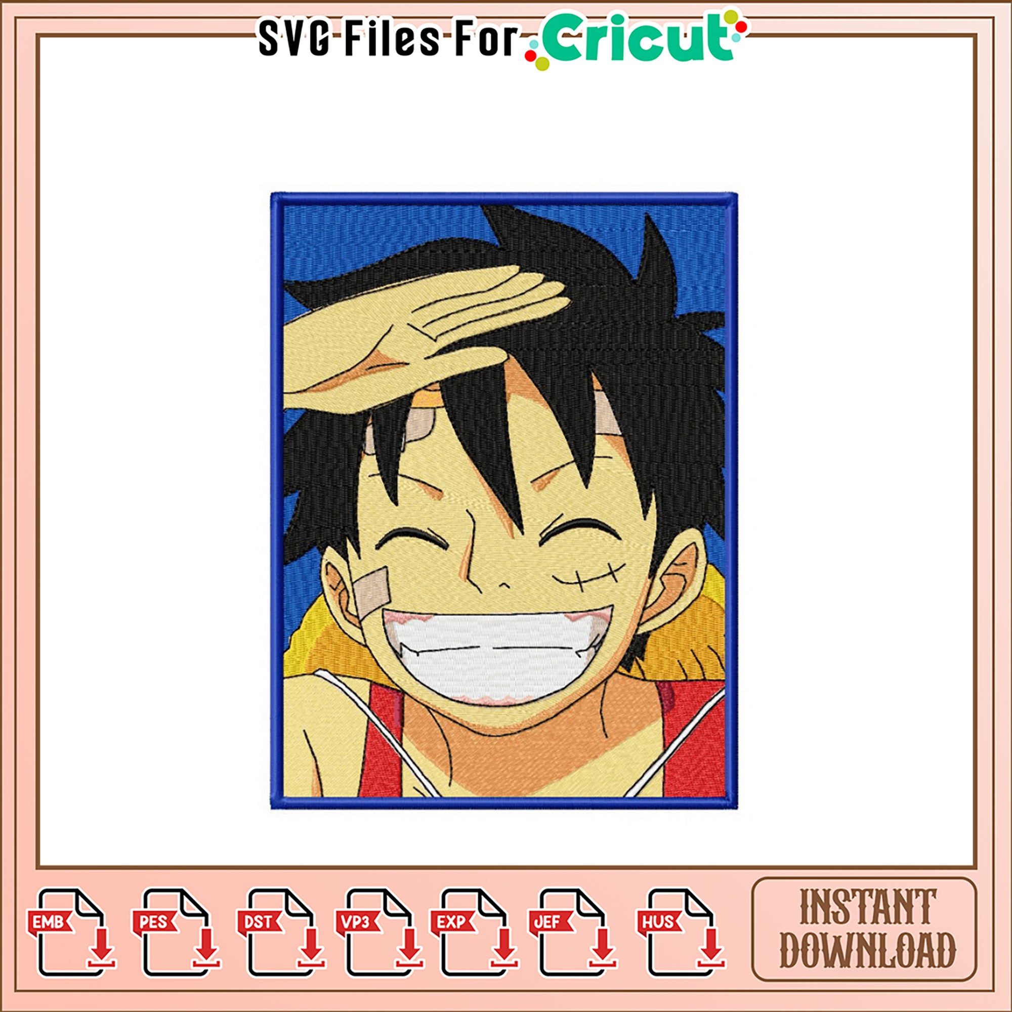Exciting Embroidery Design of Happy Character Art – svg files for cricut