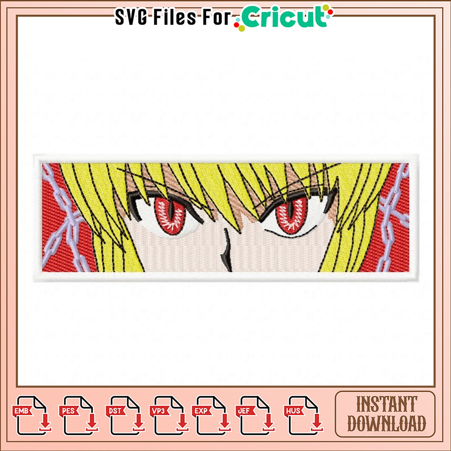Eye Catching Anime Embroidery Design for Instant Download