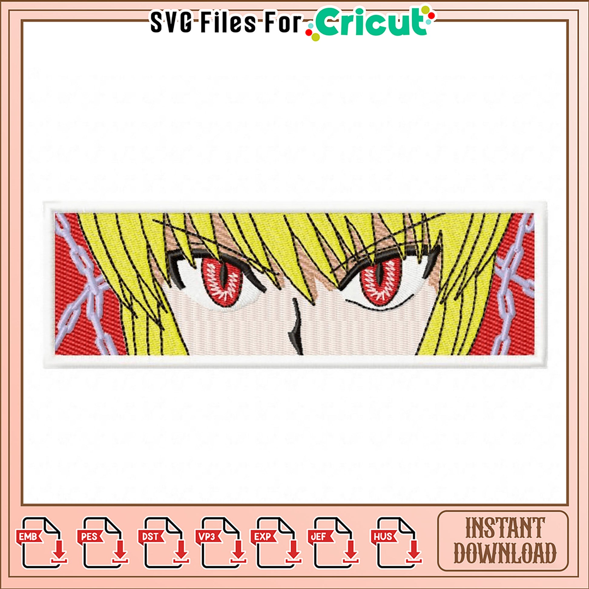 Eye Catching Anime Embroidery Design for Instant Download