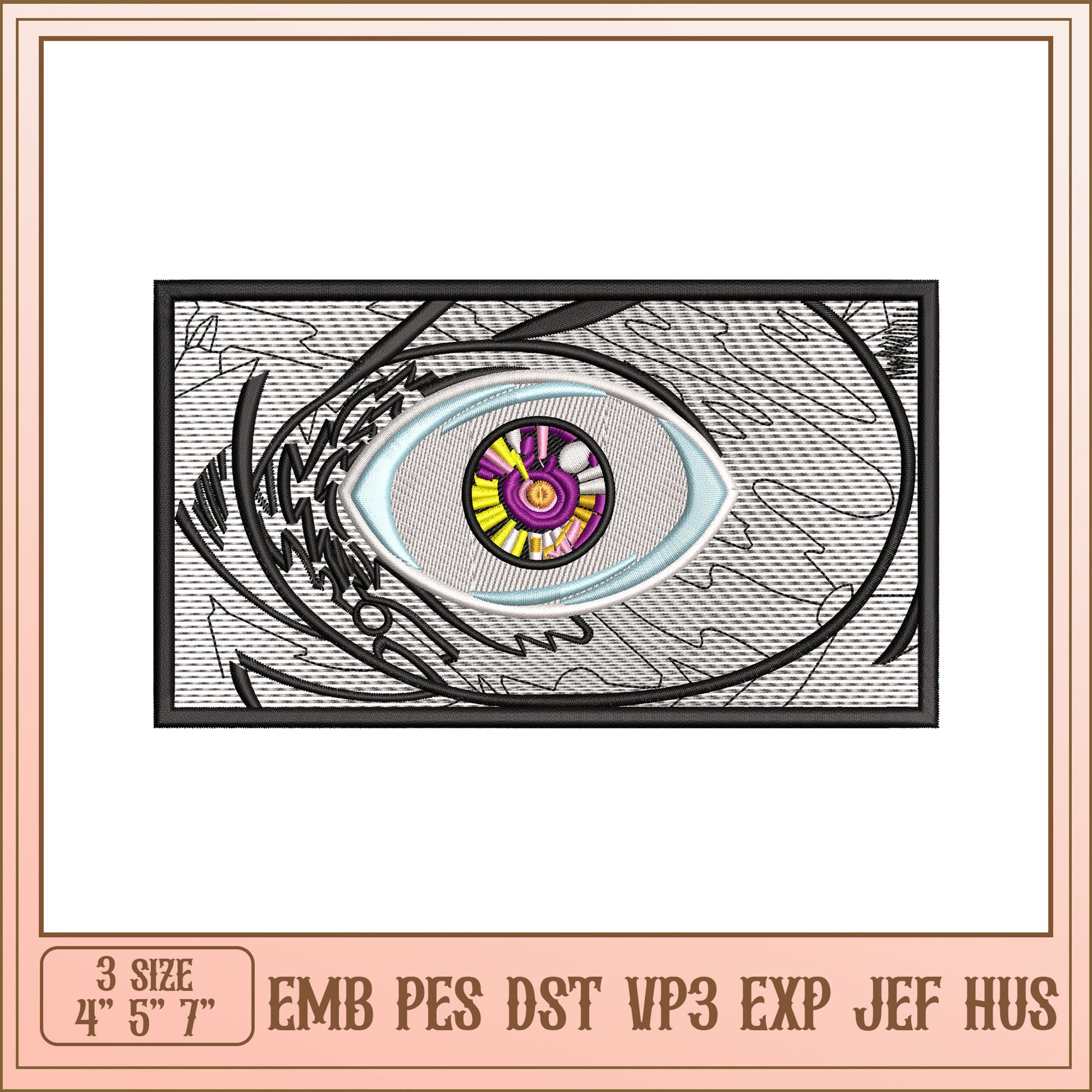 Eye Embroidery Design - EMB PES DST