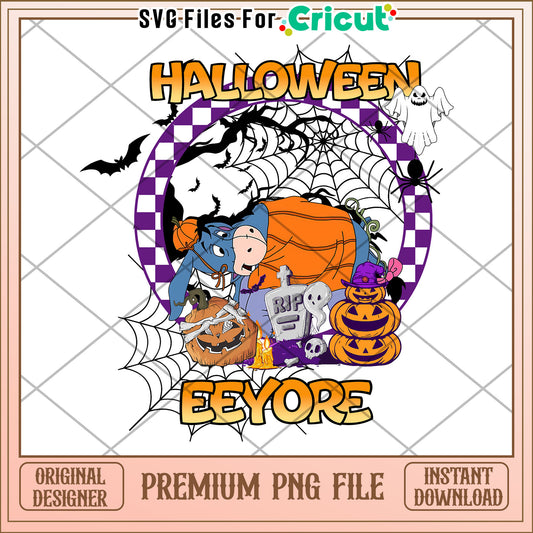 Eyore halloween png, halloween decorations png, spooky fall png