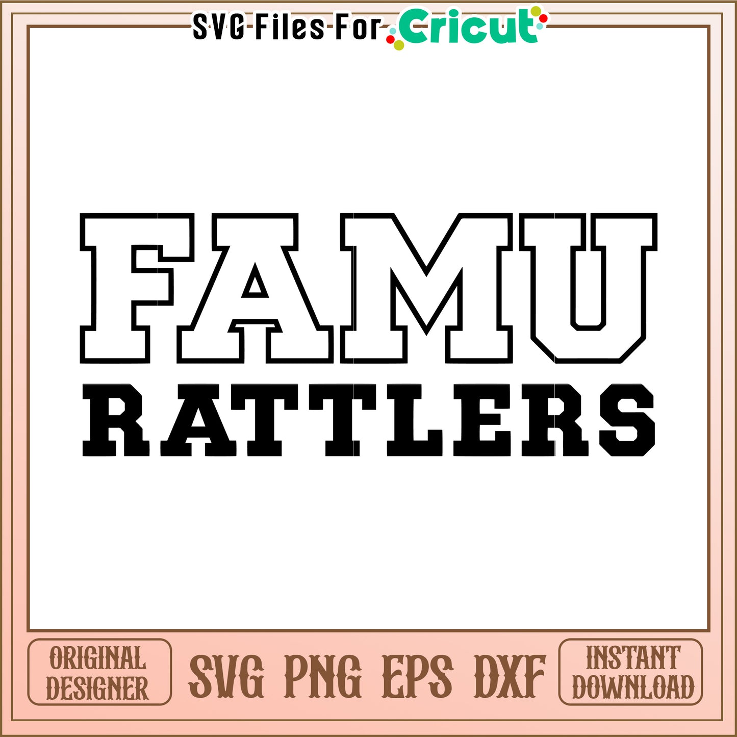 FAMU Rattlers SVG Design for Cricut, perfect for crafting and DIY projects