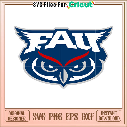 FAU Owl Logo SVG File for Cricut, Perfect for Custom Crafts and Designs