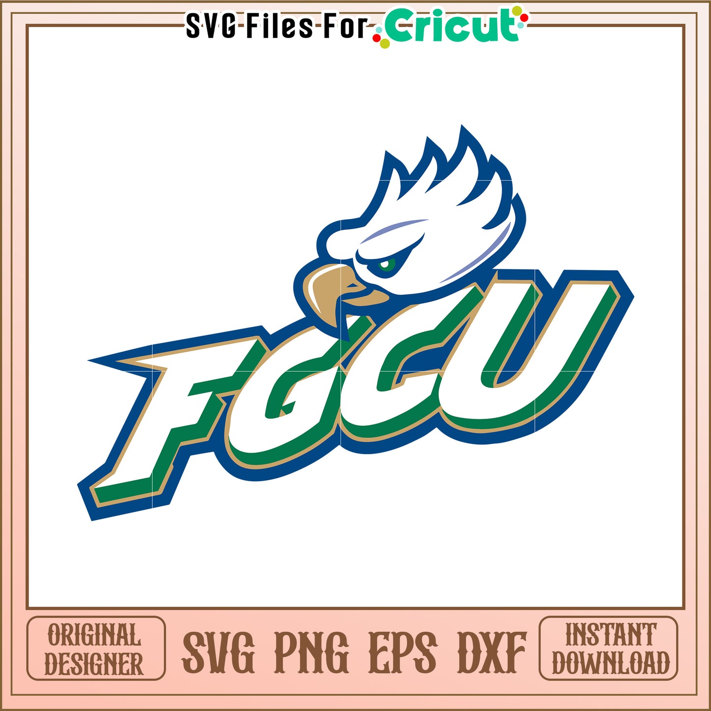 FGCU Eagle Logo SVG File for Cricut, High Quality Instant Download Design