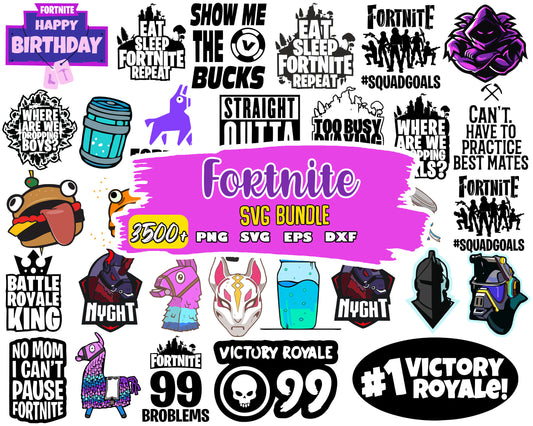 Fortnite squadgoals bundle design svg, fortnite characters​ svg