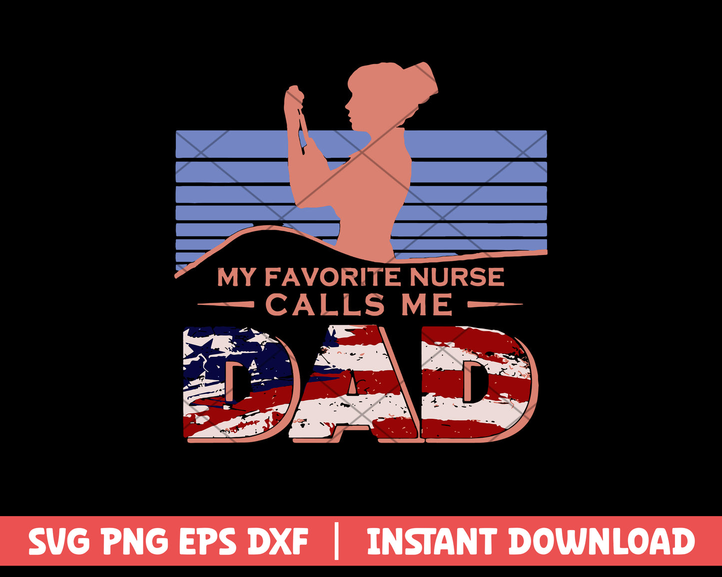 Funny American Flag Girl My Favorite Nurse svg