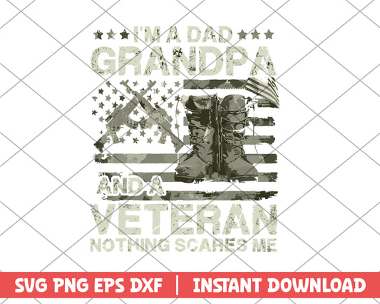 I'm A Dad Grandpa and Veteran Camouflage svg