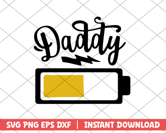 Daddy Low Battery Pin svg