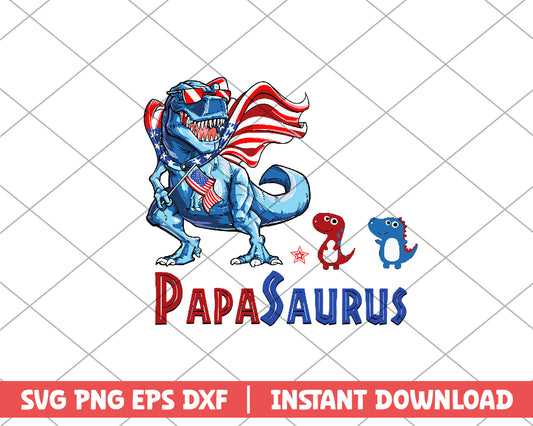 Papa Saurus With Grandkids svg