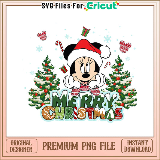 Face minnie mouse merry christmas png, disney minnie mouse​ png