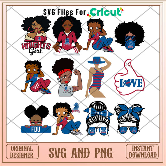 Fairleigh Dickinson Knights girl svg, Fairleigh Knights svg bundle, NCAA svg
