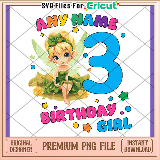 Fairy Birthday Girl PNG 3rd Birthday