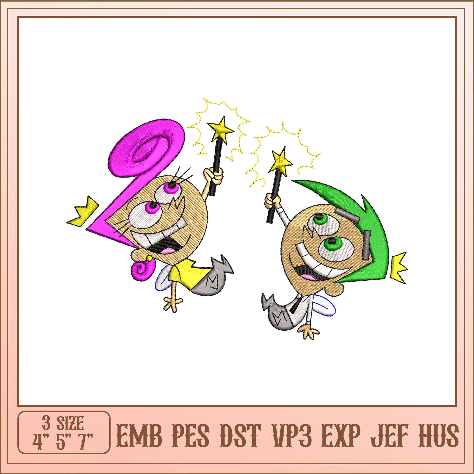 Fairy Godparents Embroidery Design