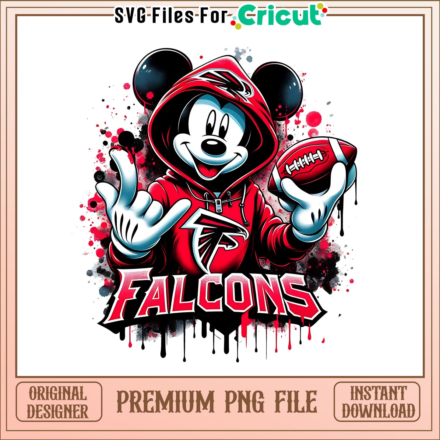 Falcons Mickey rugby ball png, Atlanta Falcons png, NFL png
