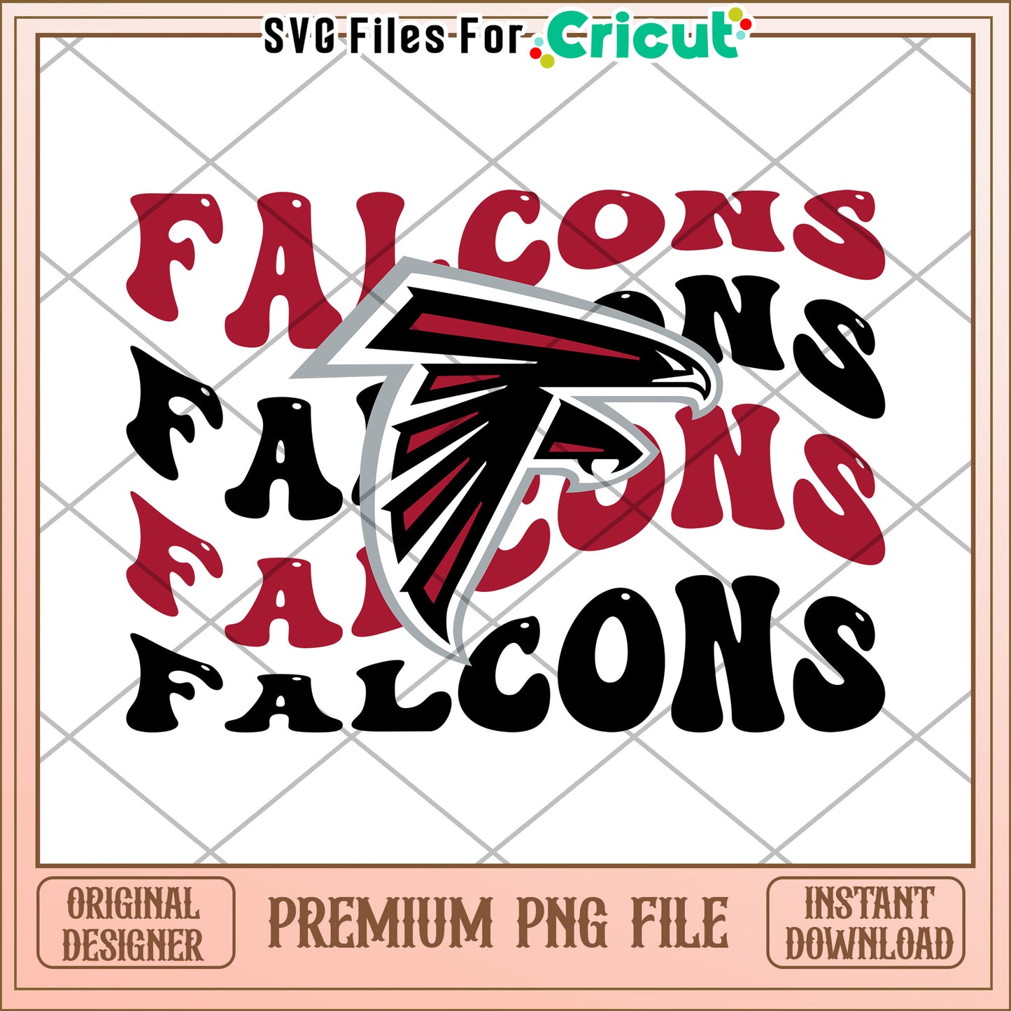 Falcons logo design for Cricut, premium PNG file download available
