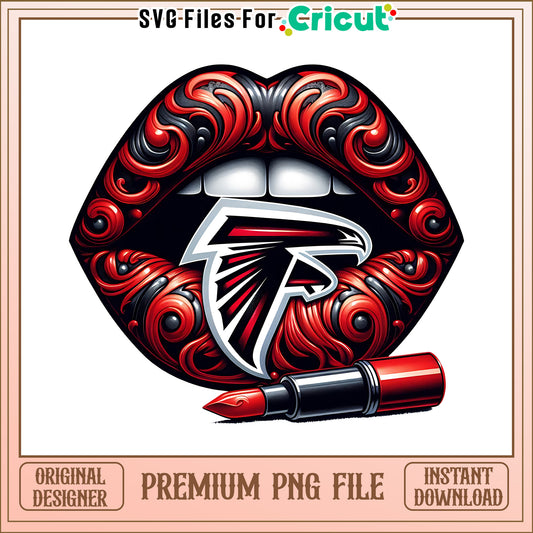 Falcons vintage lips design png, Atlanta Falcons png, NFL png