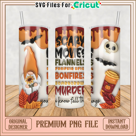 Fall Gnome Pumpkin Spice Tumbler PNG