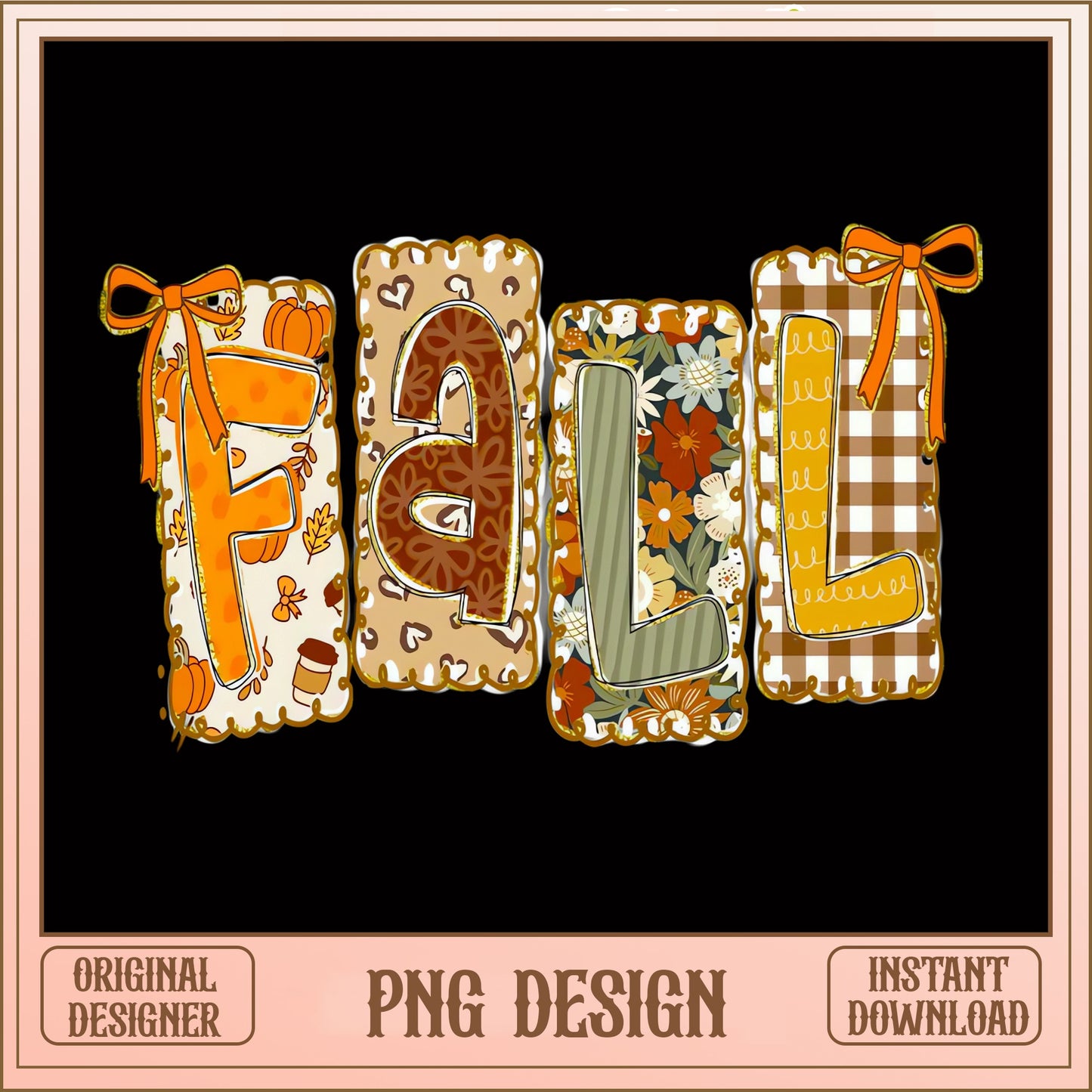 Fall Pumpkin Leopard Plaid PNG Sublimation, Autumn PNG, Fall Vibes PNG