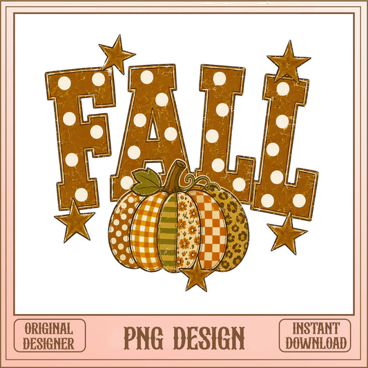 Fall Pumpkin PNG Sublimation Design, Retro Fall PNG, Autumn PNG