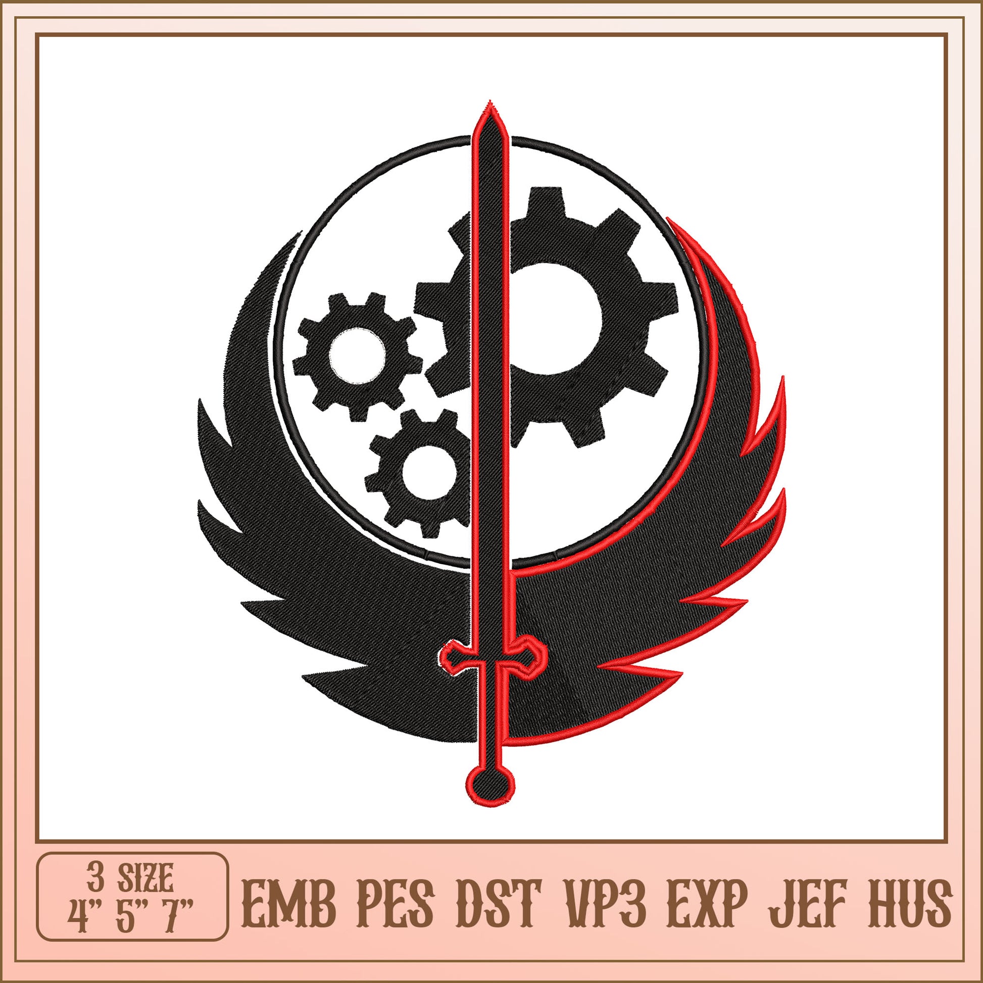 Fallout Embroidery Design