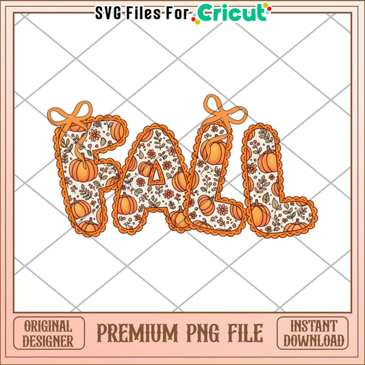 Fall text design png, autumn png, fall cute characters png