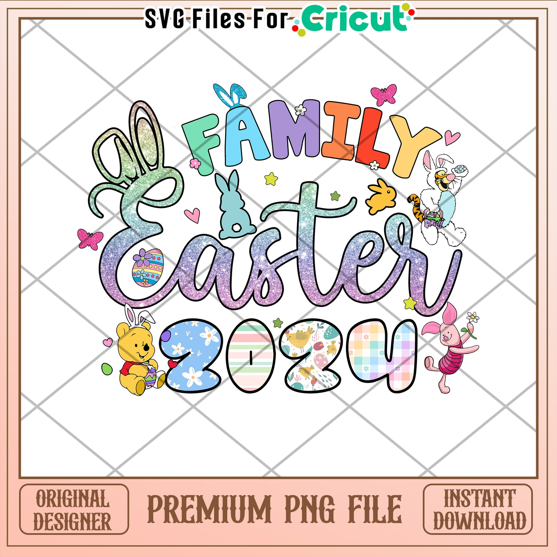 Family Easter 2024 PNG Design