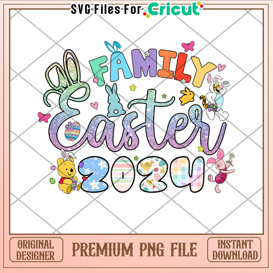 Family Easter 2024 PNG Design