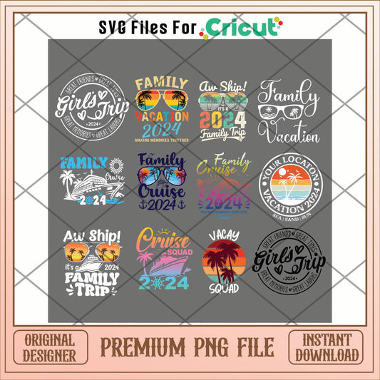 Family vacation png bundle, Family day bundle - Svgfileforcricut