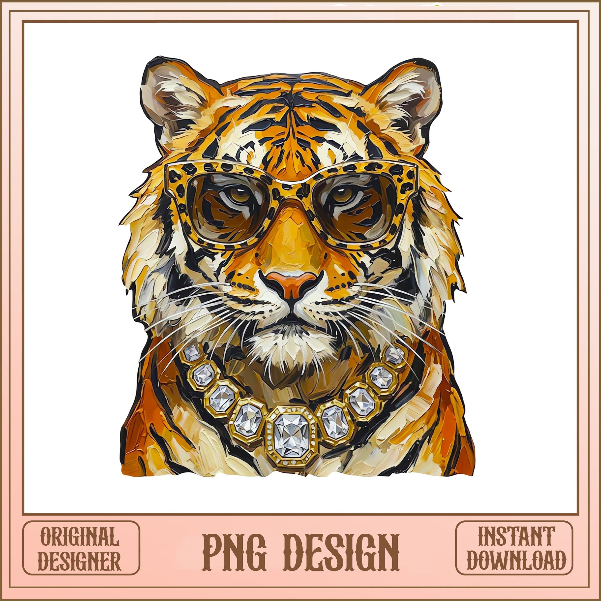 Fancy Tiger With Glasses PNG, Cool Tiger Clipart, Tiger PNG