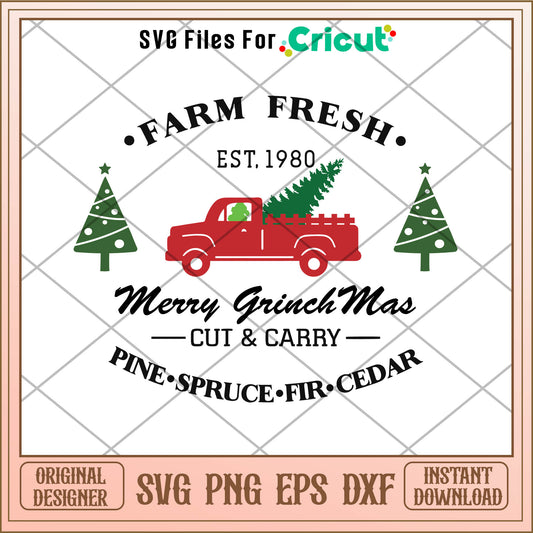 Farm fresh merry grinchmas svg, hobby lobby grinch tree​​ ​svg