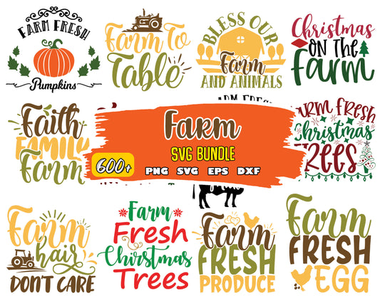 Christmas on the farm bundle design svg, farm fresh​ svg