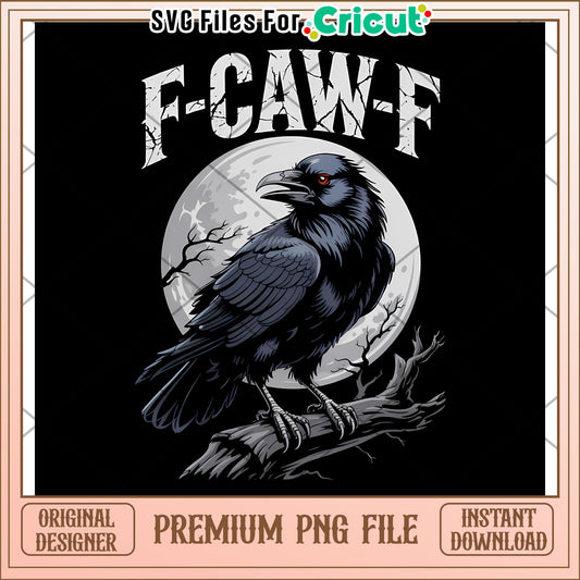 F caw f black crow png, halloween vibes png, gothic raven png
