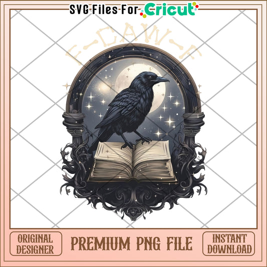 F caw f black raven png, halloween vibes png, gothic raven png