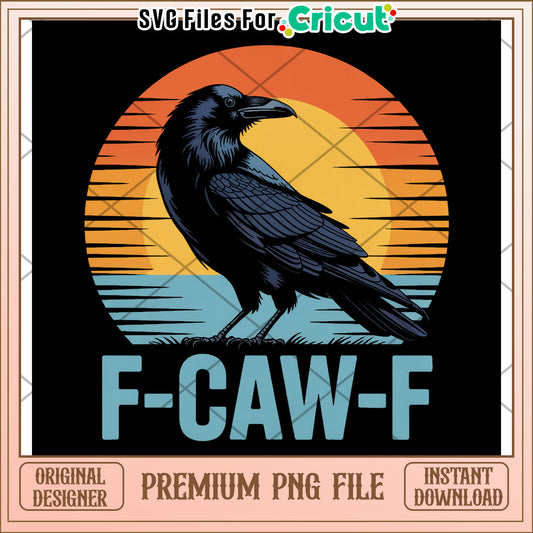 F caw f png, halloween vibes png, black crow png