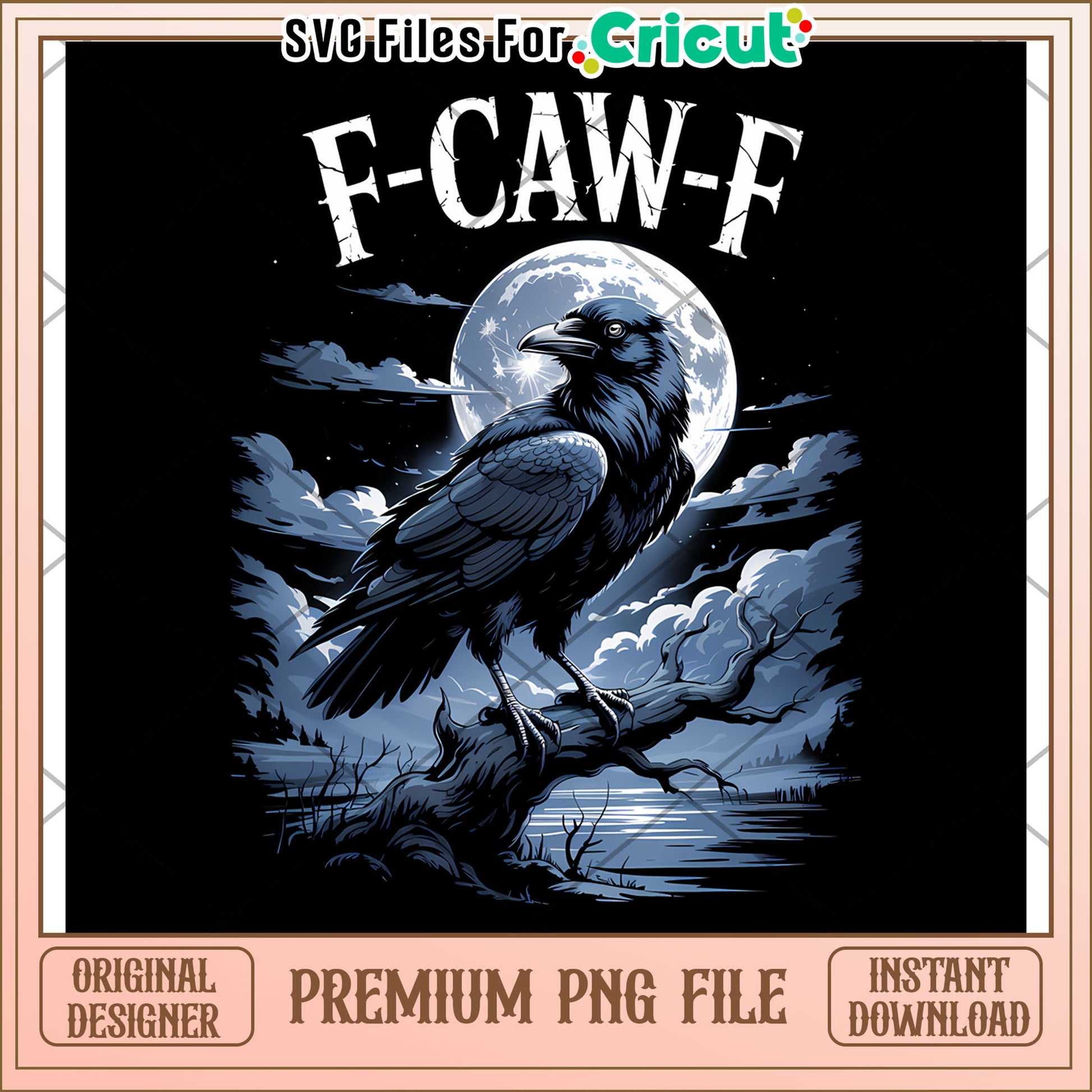 F caw f png, halloween vibes png, gothic raven png