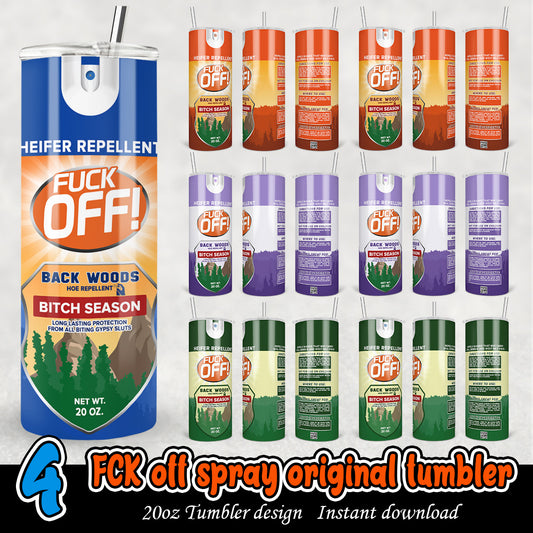 Fck Off Spray Original Tumbler Wrap, 20oz tumbler bundle