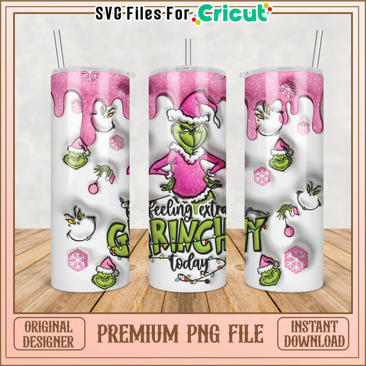 Feeling Extra Grinchy Tumbler PNG for Cricut Project Download