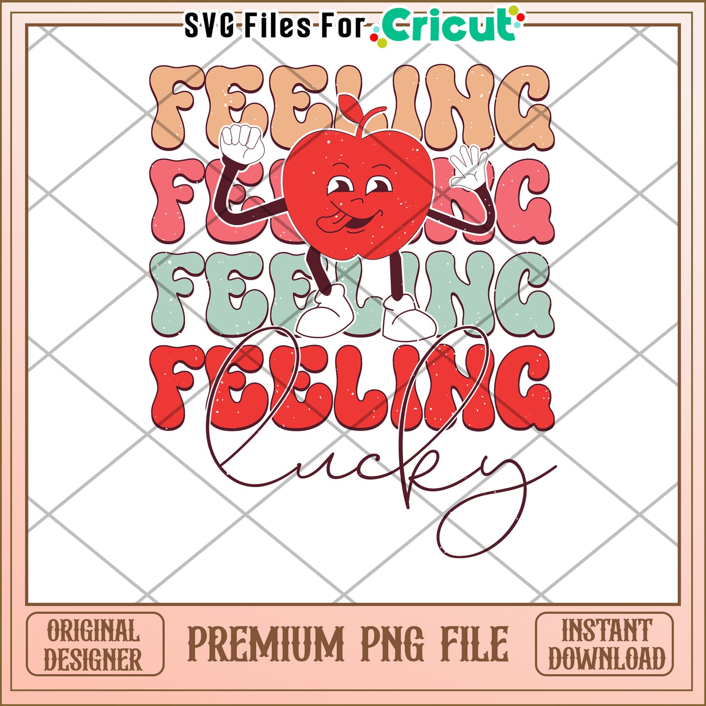 Feeling Lucky Apple PNG Design