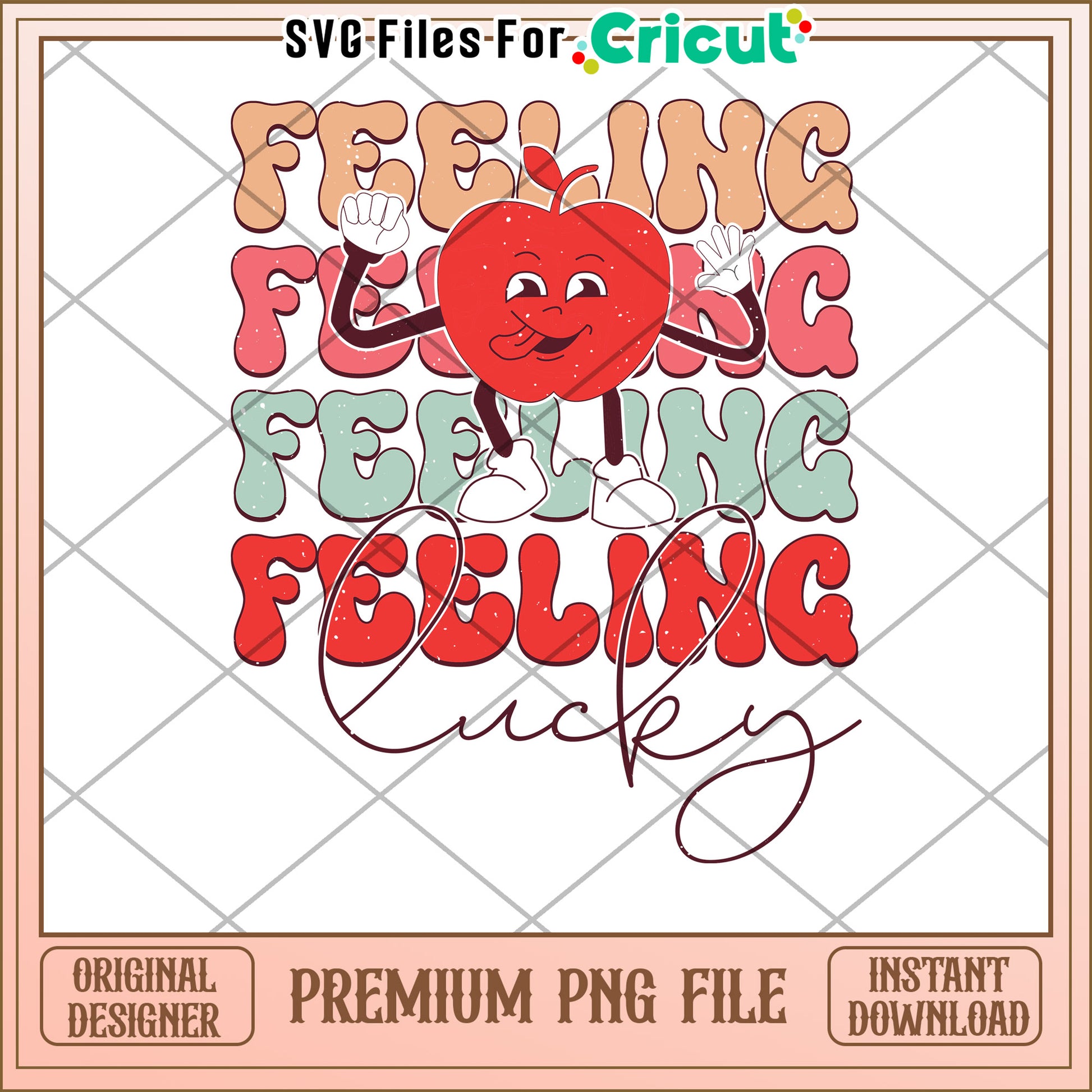 Feeling Lucky Apple PNG Design