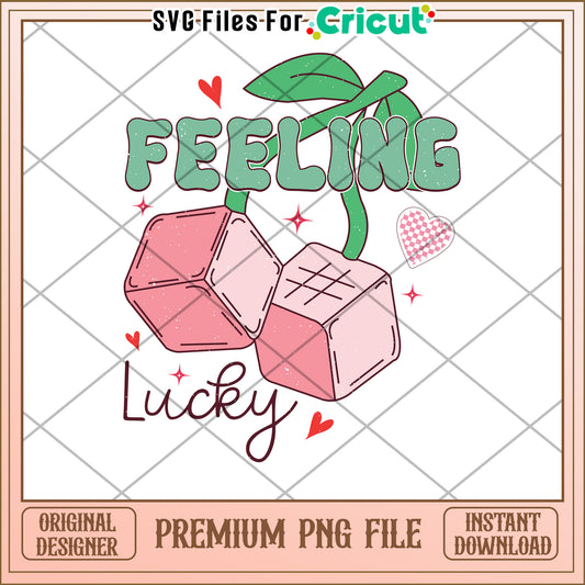 Feeling Lucky Cherry PNG Design