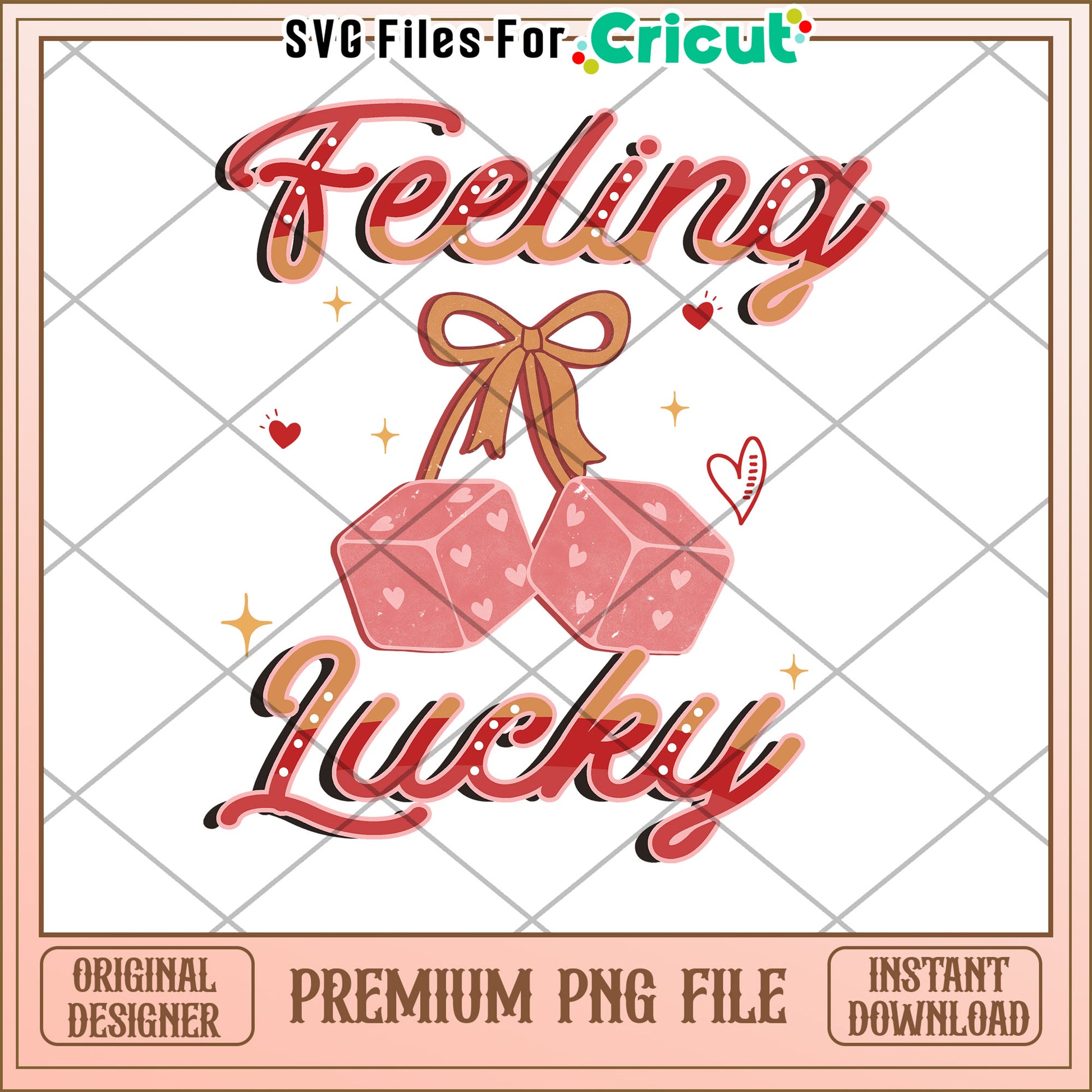 Feeling Lucky Dice PNG Design for Craft Projects