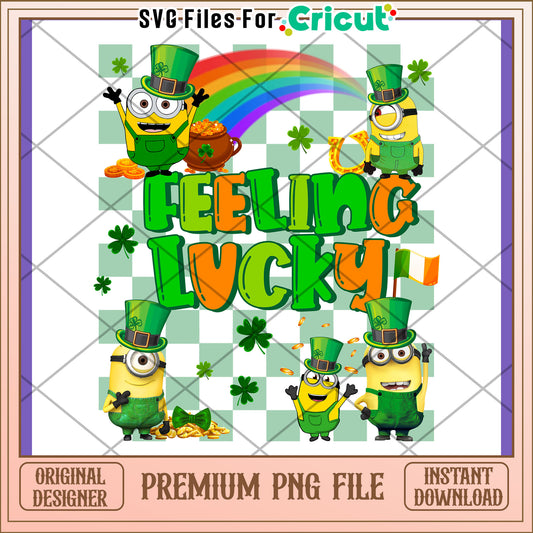 Feeling Lucky Minions PNG Design for Downloads