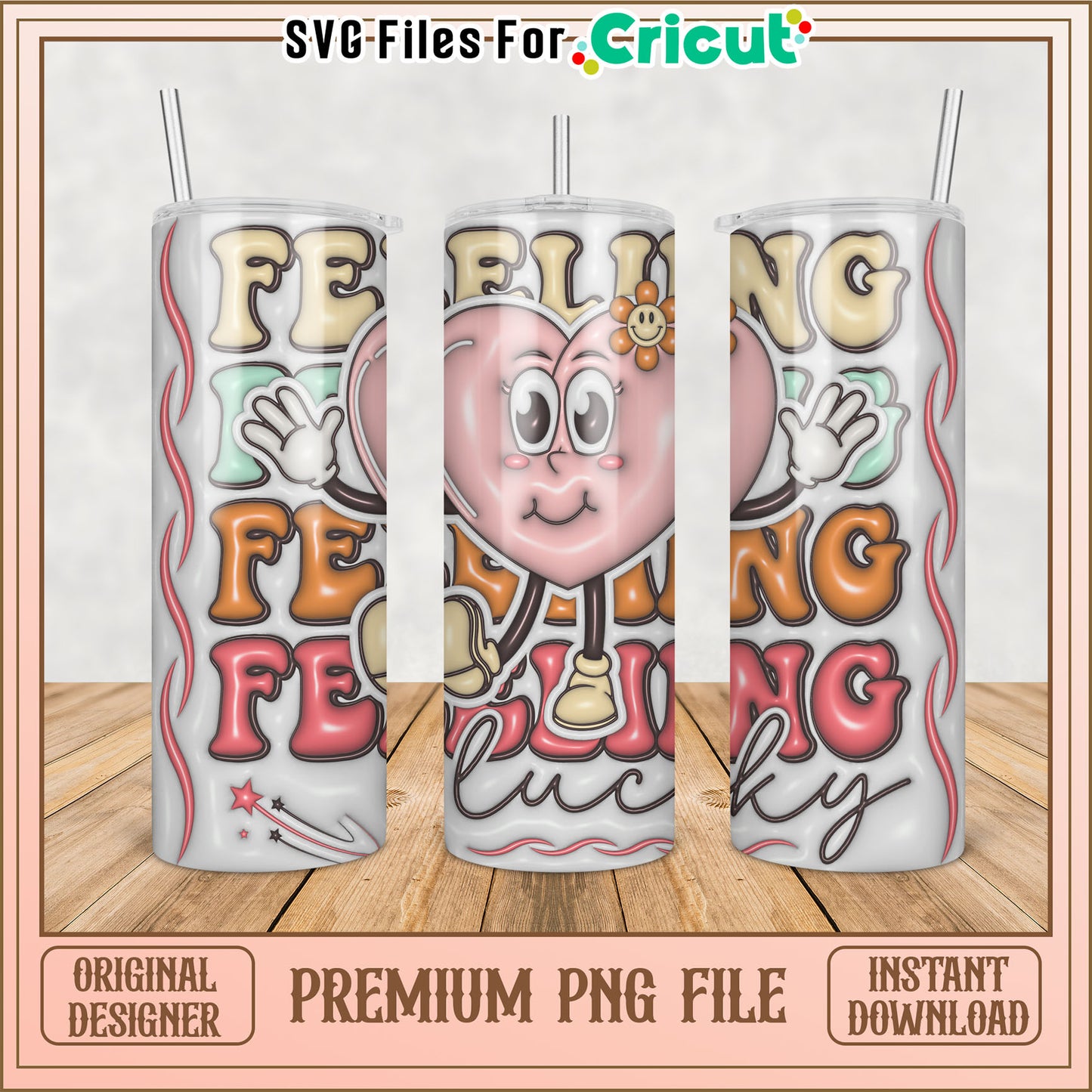 Feeling Lucky Tumbler PNG Design