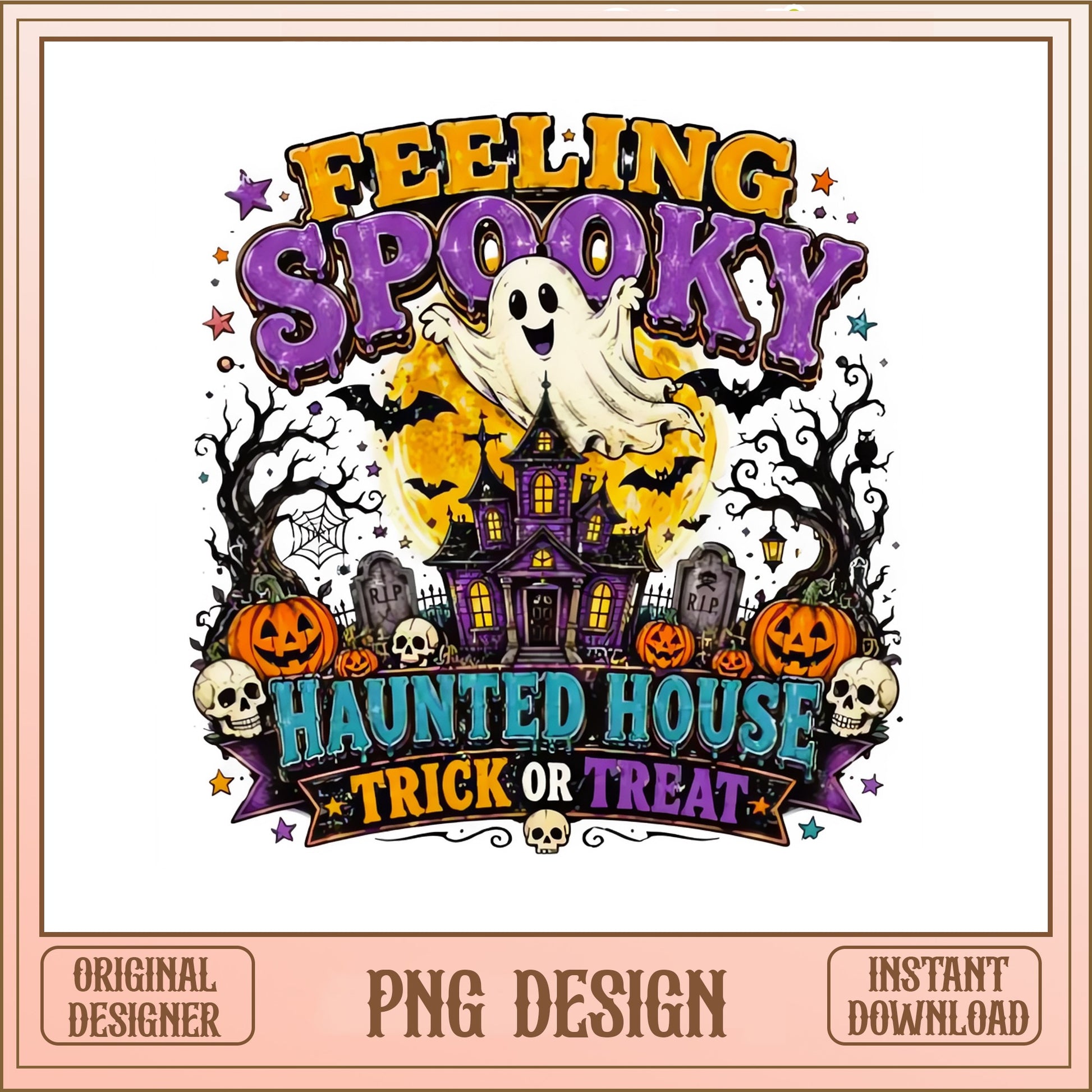 Feeling Spooky Haunted House PNG, Trick Or Treat PNG, Halloween PNG