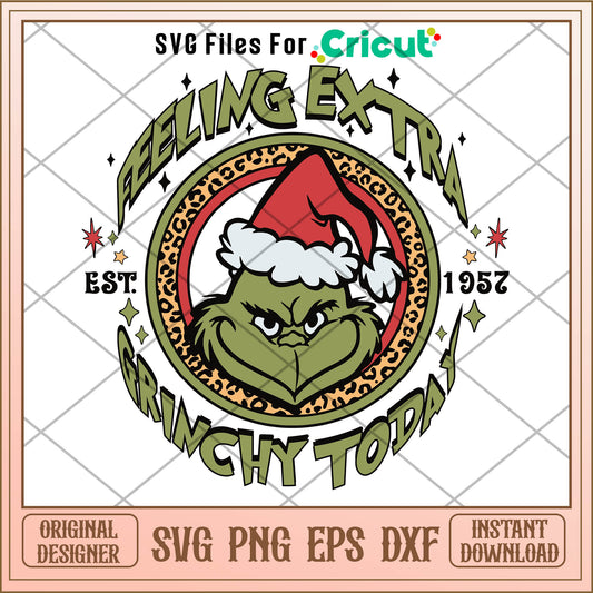 Feeling extra grinchy today est 1952 svg, funny grinch lines ​svg