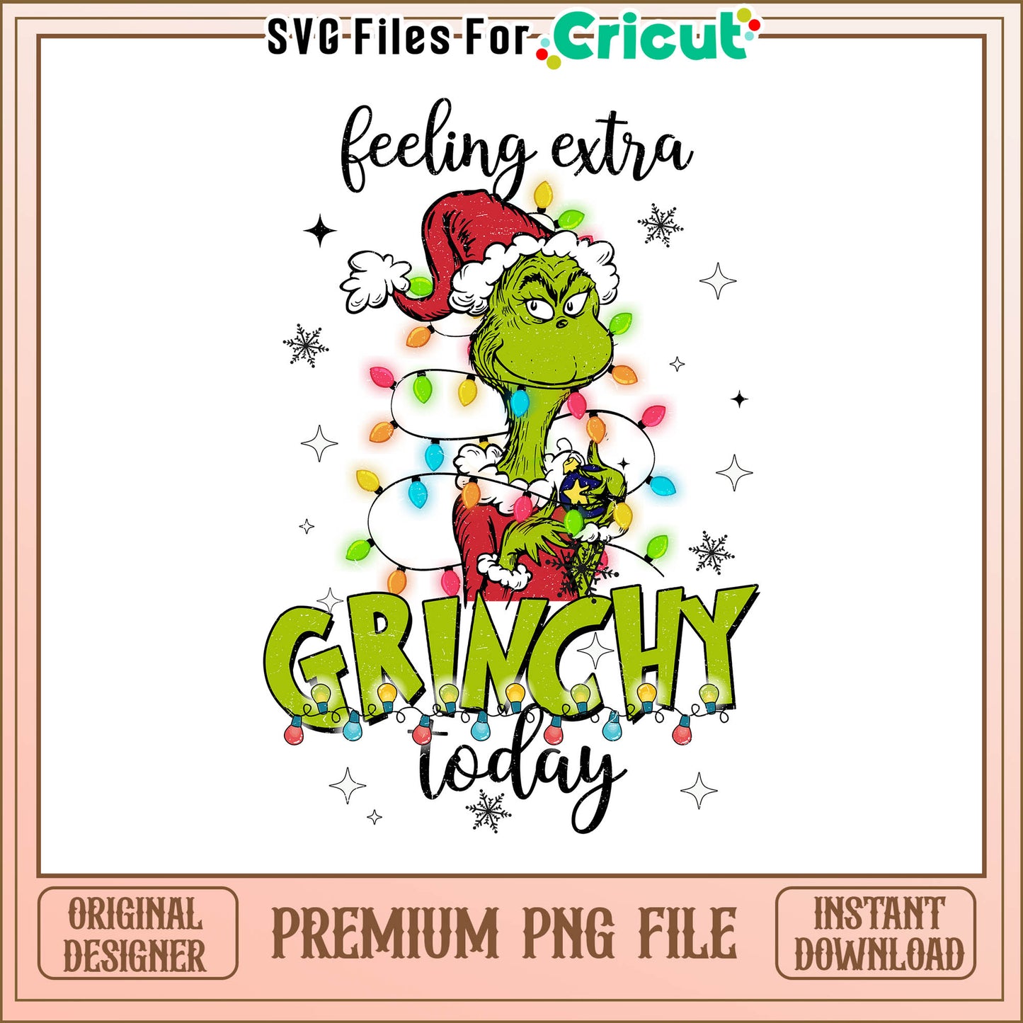 Feeling extra grinchy today png, grinch christmas decorations​ png