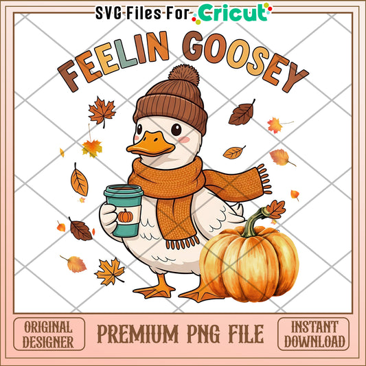 Feelin goosey png, autumn season png, halloween design png