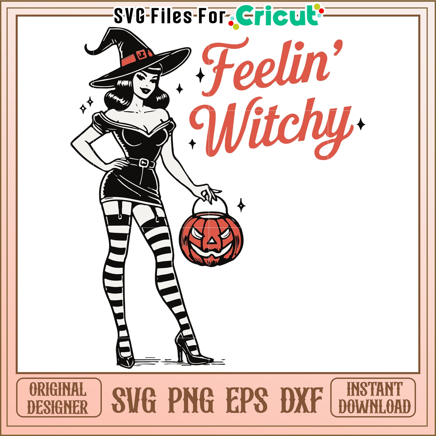 Feeling witches svg, halloween mood quote svg, spooky girl vibe svg