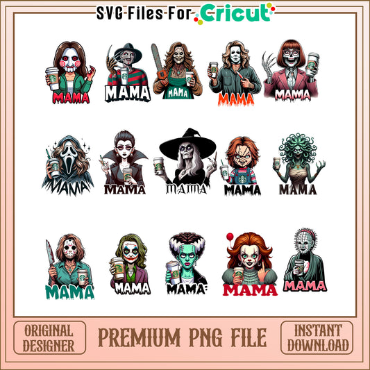 Horror characters mama bundle png, horror characters​ png